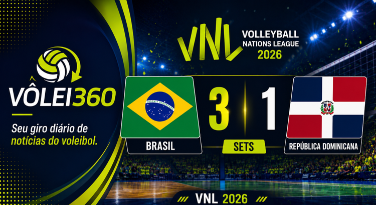 Brasil vence República Dominicana e mantém 100% de aproveitamento na VNL 2026