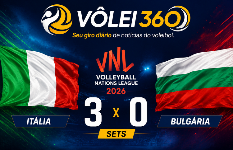 Itália estreia com vitória tranquila na VNL 2026
