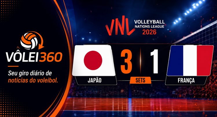 Japão chama a atenção na VNL 2026 contra a França