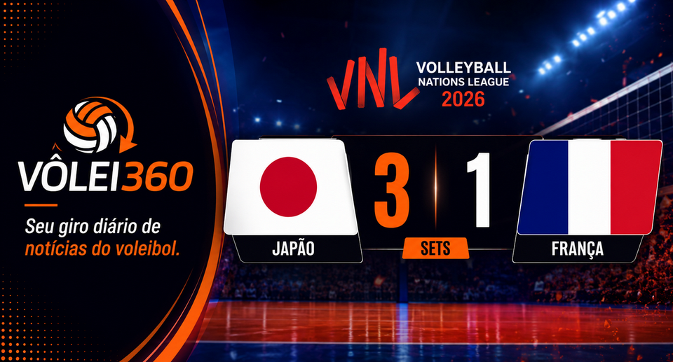 Japão chama a atenção na VNL 2026 contra a França