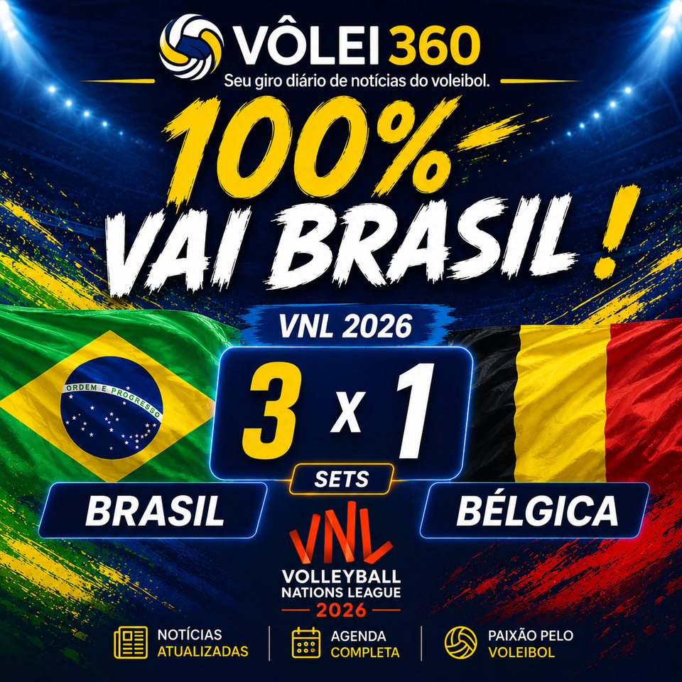 Brasil supera a Bélgica e conquista a segunda vitória seguida na VNL Masculina